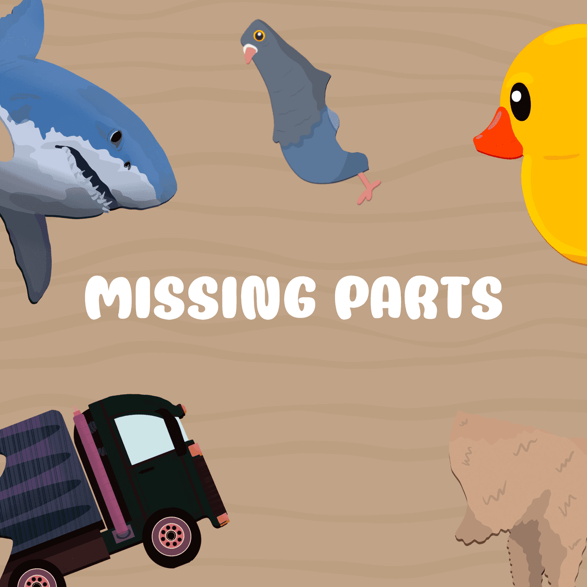 Missing Parts game - Solve puzzles by finding the missing parts.