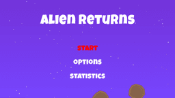 Alien Returns game screen showing alien character adventure