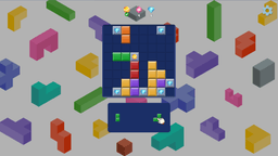 Blocky Blast - Gameplay screen of Blocky Blast Adventure mode with colorful blocks and diamond objectives.