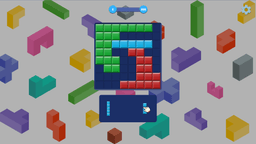 Blocky Blast - Blocky Blast Infinite mode gameplay with green, blue, and red blocks filling up the game grid.