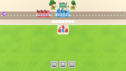 Bus Stop Shuffle - Colorful puzzle level in Bus Stop Shuffle where players organize passengers for boarding