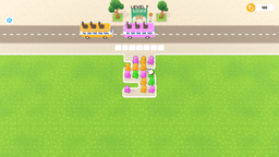 Bus Stop Shuffle - Strategic puzzle level in Bus Stop Shuffle with increasing difficulty and passenger management.