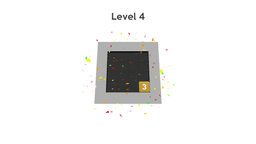 Cubes Problem - A game interface showing "Level 8" with a symmetrical black path that has red cubes labeled "1" on each side and a gold cube labeled "3" at the top center.