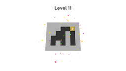 Cubes Problem - A game interface showing "Level 12" with a black path forming an "E" shape. A gold cube labeled "3" is at the top, a blue cube labeled "2" is in the middle, and two red cubes labeled "1" are at the bottom.