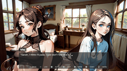 For a frew minutes - Mia, looking somber in a loose T-shirt, sits beside her friend Sarah, who wears a black sleeveless top.