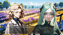 From one world to another - woman anime japan flower field
