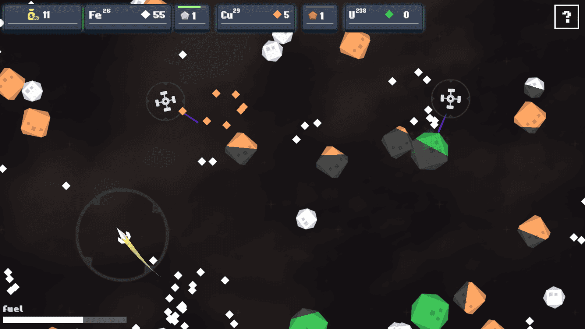 Ore Klast - space shoooter RPG game collecting ores and upgrading your ship