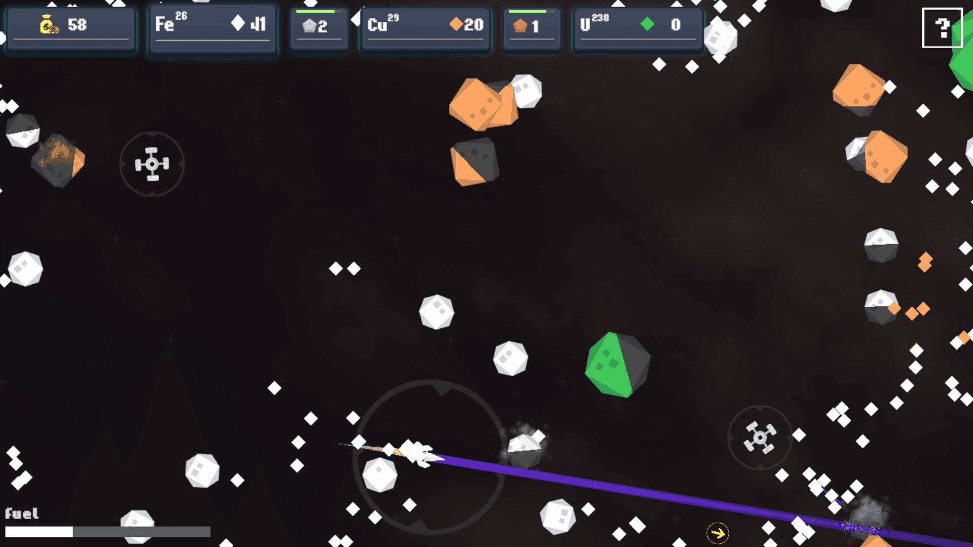Ore Klast - space shoooter RPG game collecting ores and upgrading your ship