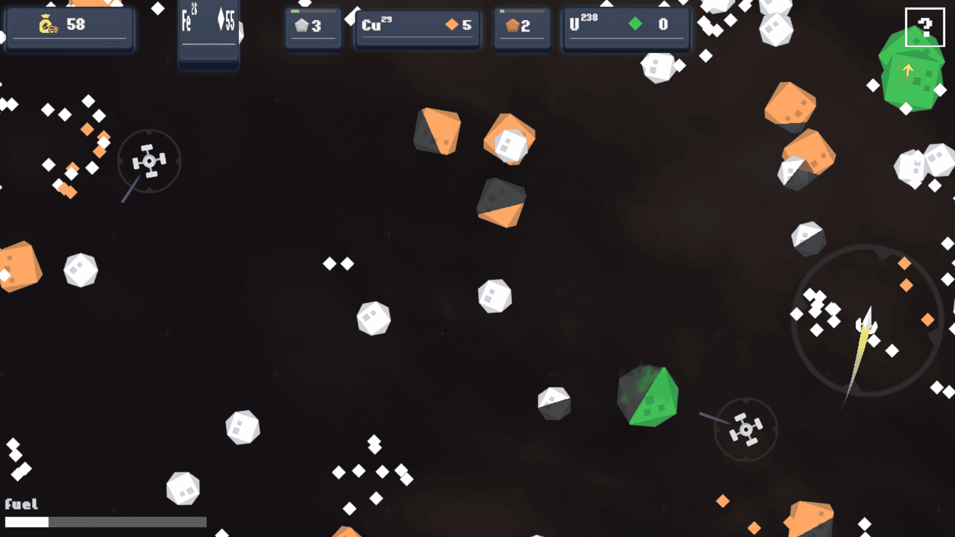 Ore Klast - space shoooter RPG game collecting ores and upgrading your ship