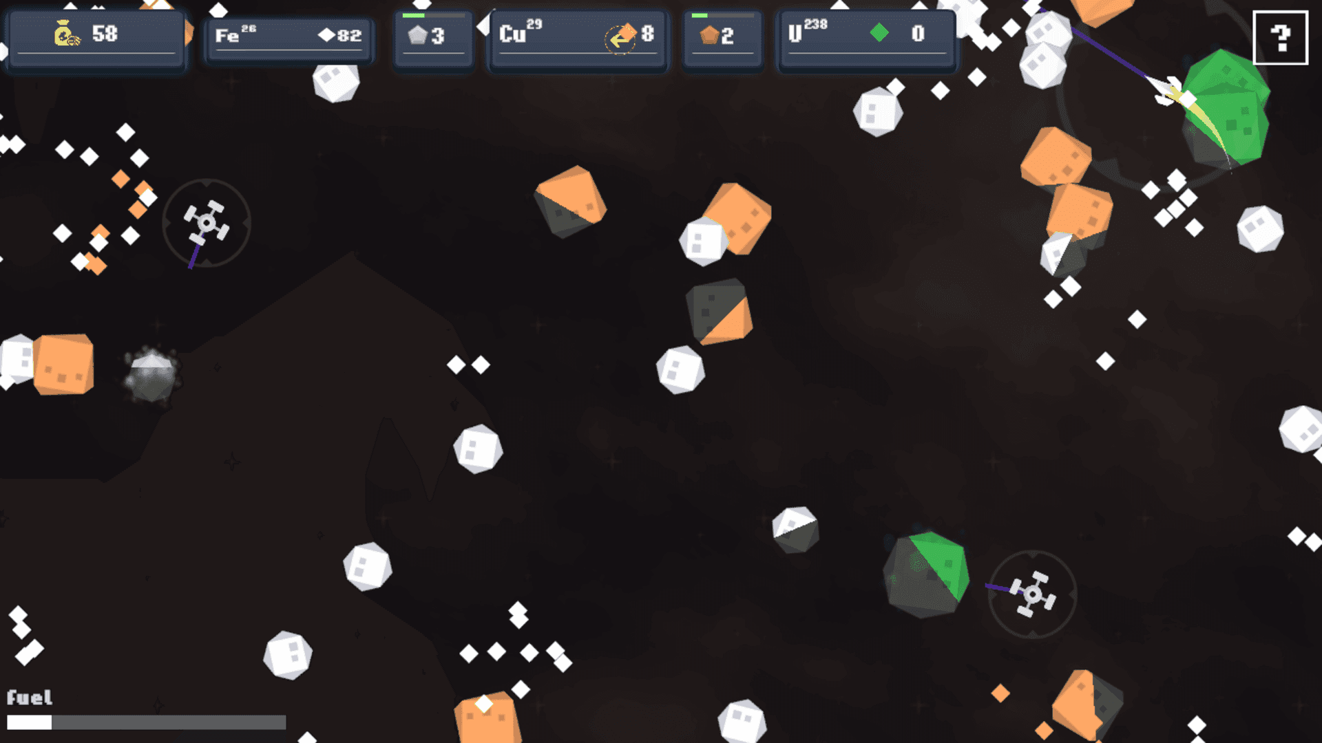 Ore Klast - space shoooter RPG game collecting ores and upgrading your ship