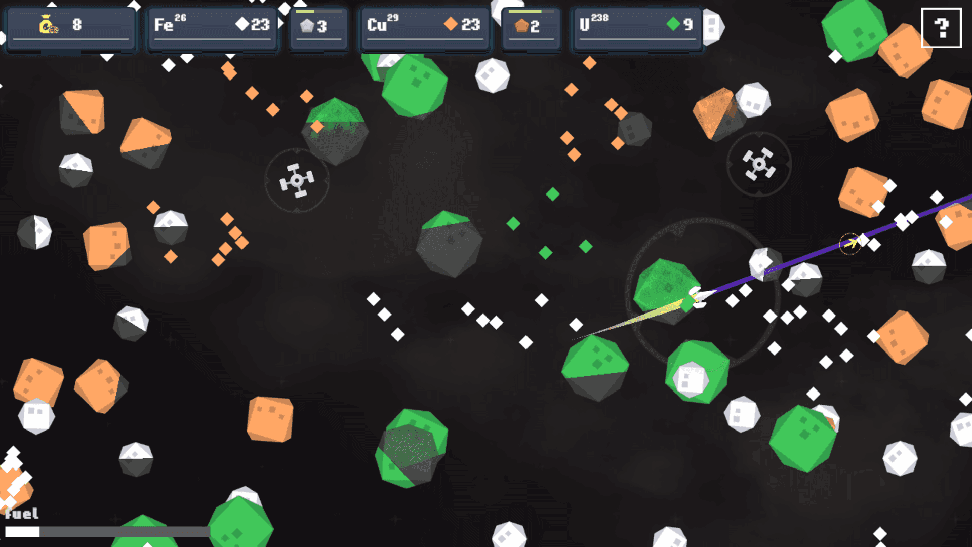 Ore Klast - space shoooter RPG game collecting ores and upgrading your ship