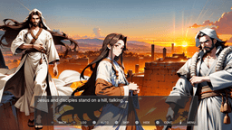 Past Easter - Another perspective of the stone colonnade, highlighting the weathered, blocky textures and shadows cast by the columns.