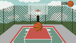 The Basketball B gameplay featuring basketball shooting puzzles