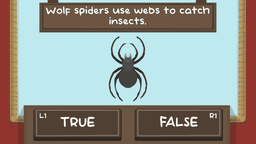 The Spidy Quiz gameplay featuring spider-themed quiz questions