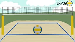 The Volleyball B game level showcasing volleyball tasks