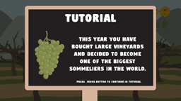 The Wine Story gameplay featuring wine bottle character
