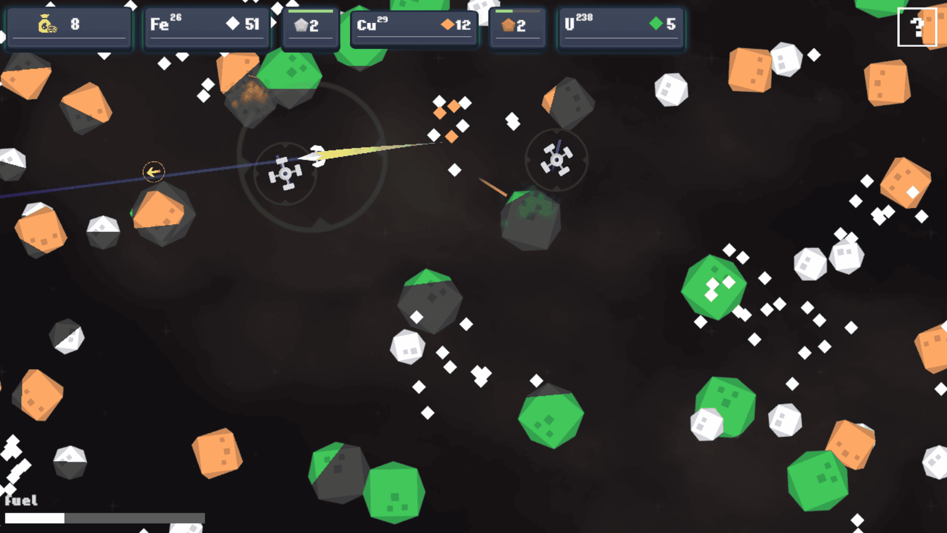 Ore Klast - space shoooter RPG game collecting ores and upgrading your ship