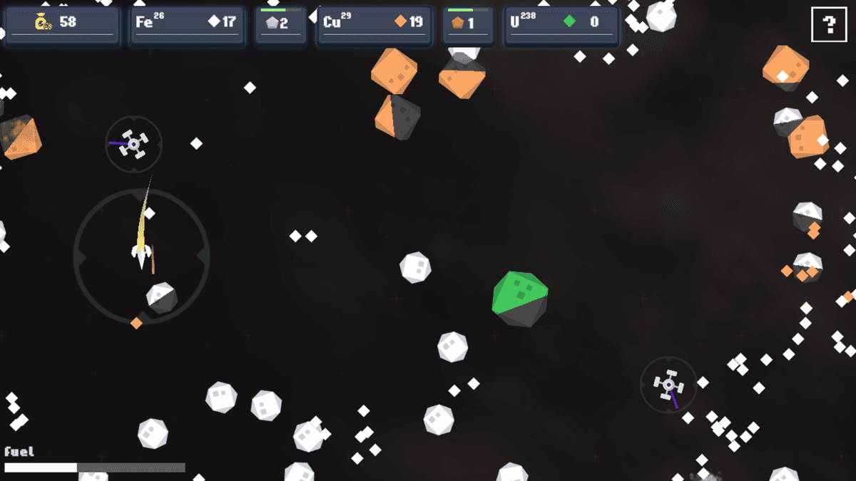 Ore Klast - space shoooter RPG game collecting ores and upgrading your ship