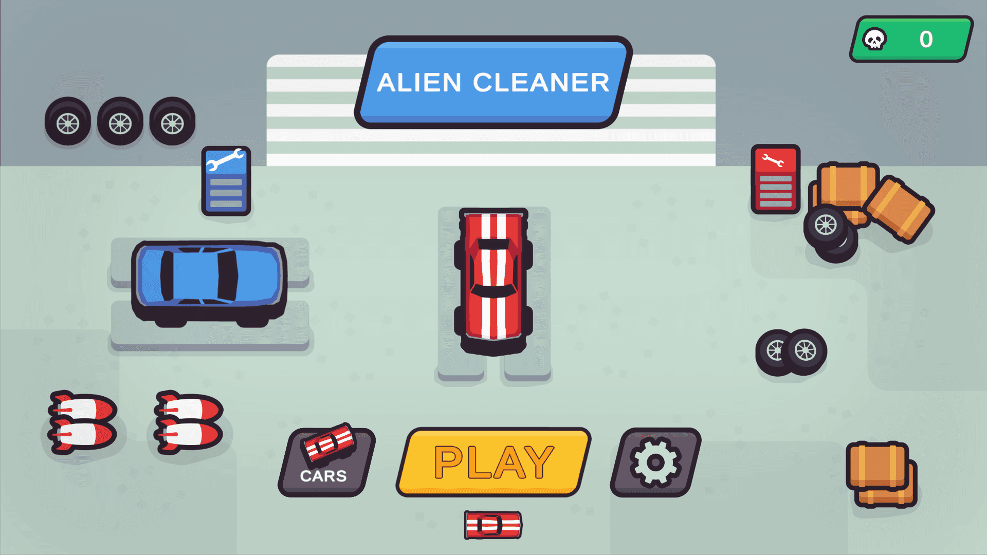 Alien Cleaner game screen showing alien cleaning puzzle