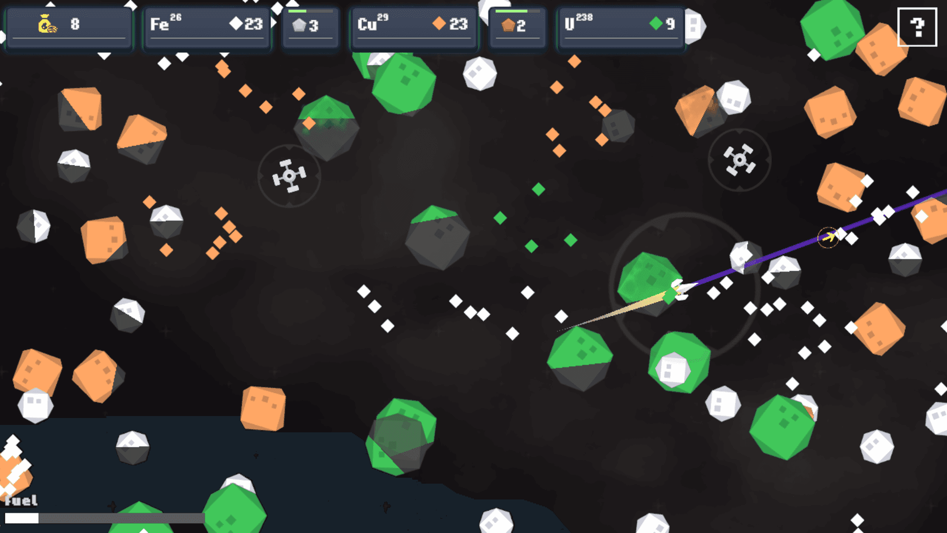 Ore Klast - space shoooter RPG game collecting ores and upgrading your ship