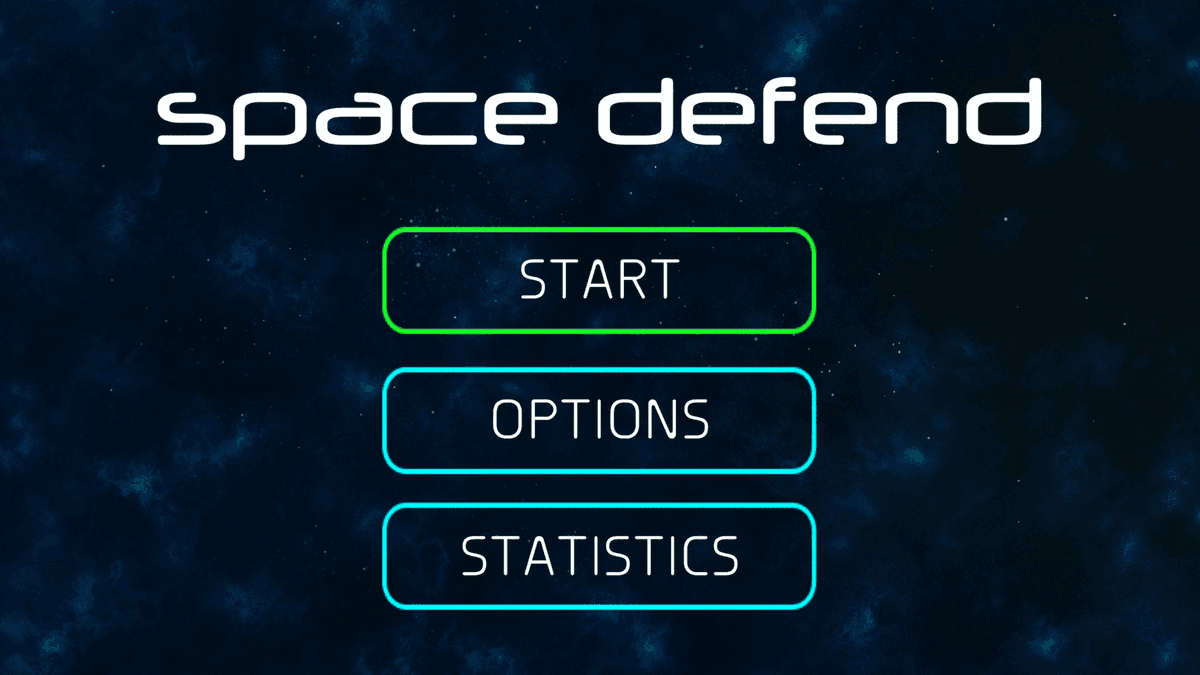 Space Defend game screen showing space defense challenge