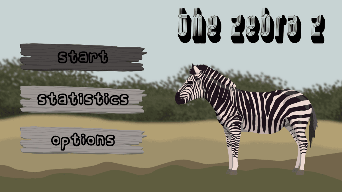 The Zebra Z game screen showing zebra character adventure