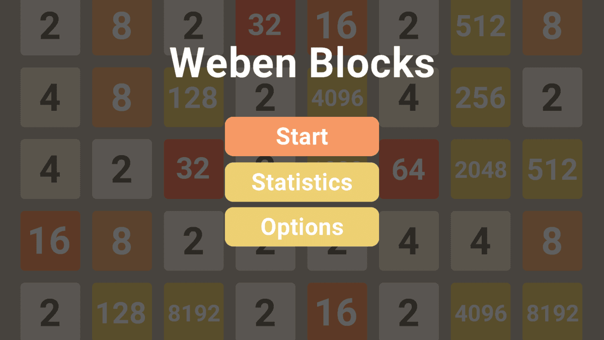 Weben Blocks game screen showing block puzzle challenge