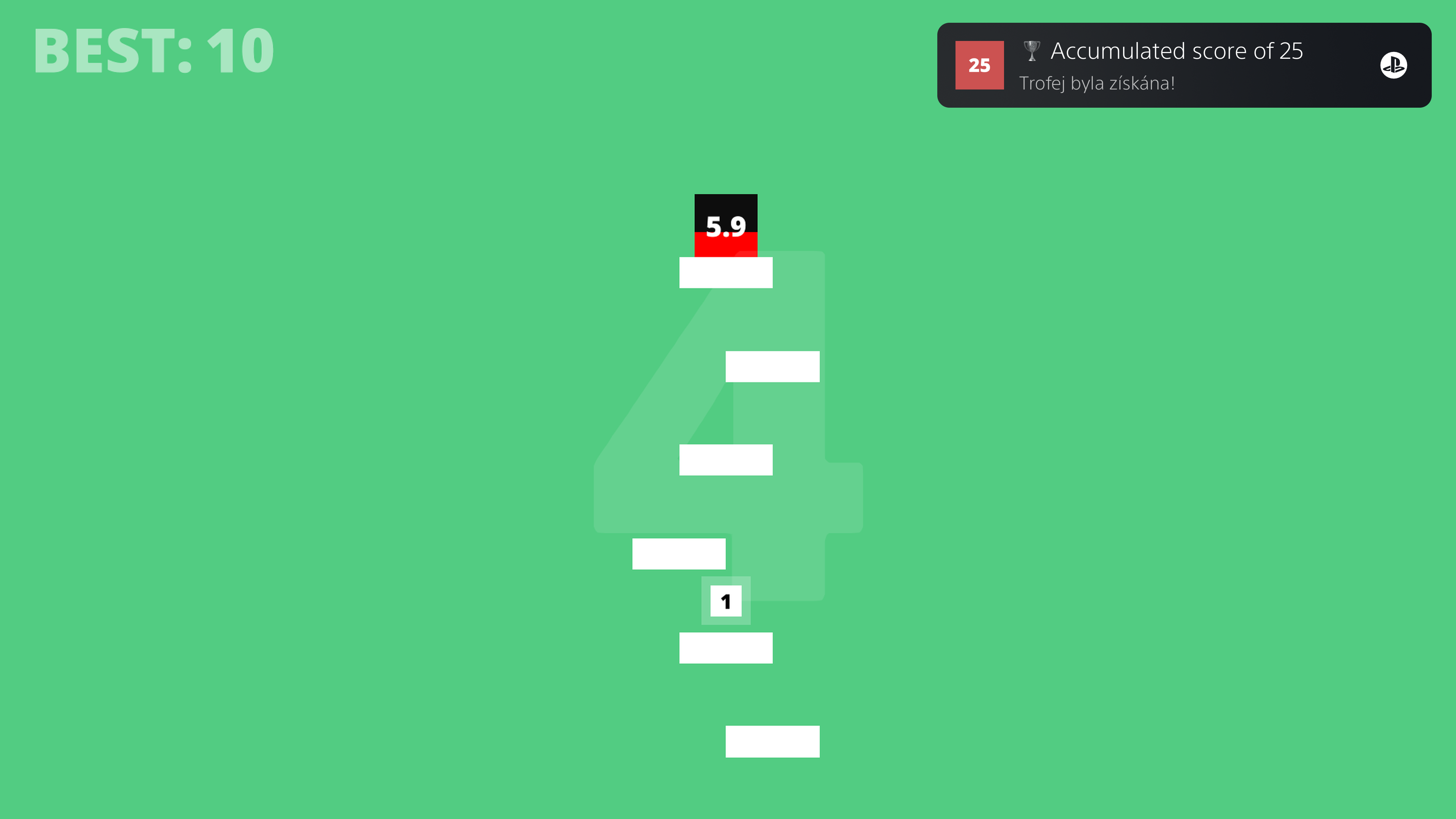 Descending interactive game with descending puzzles