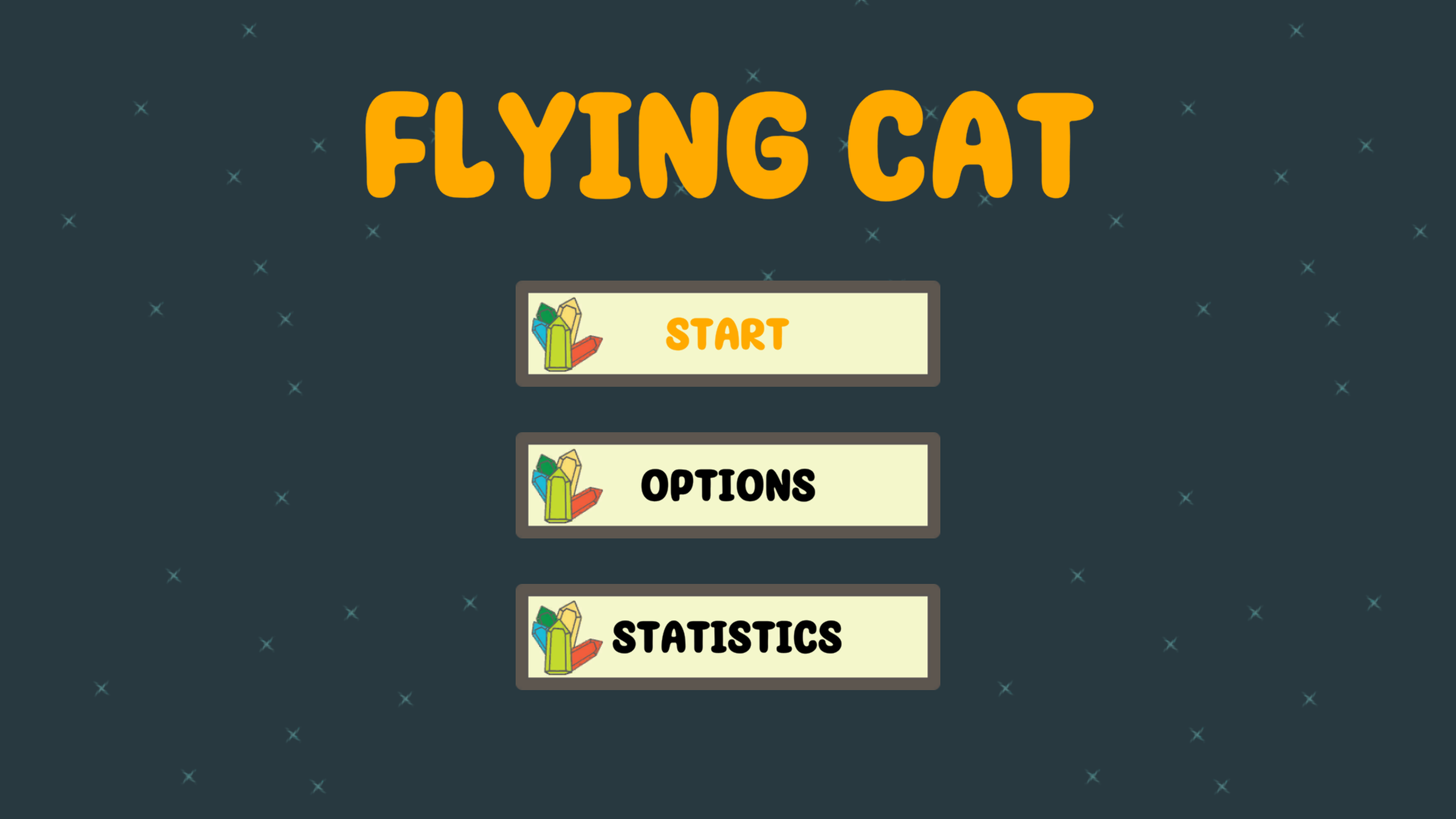 Flying Cat game screen showing cat flying adventure