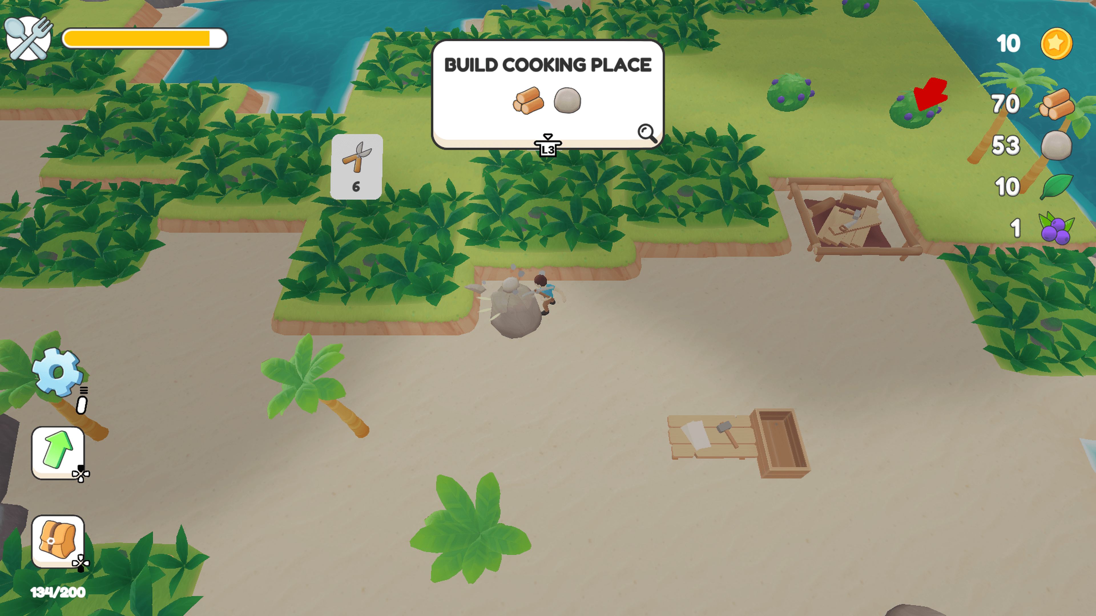 Island Trouble - Mining a rock to collect rocks