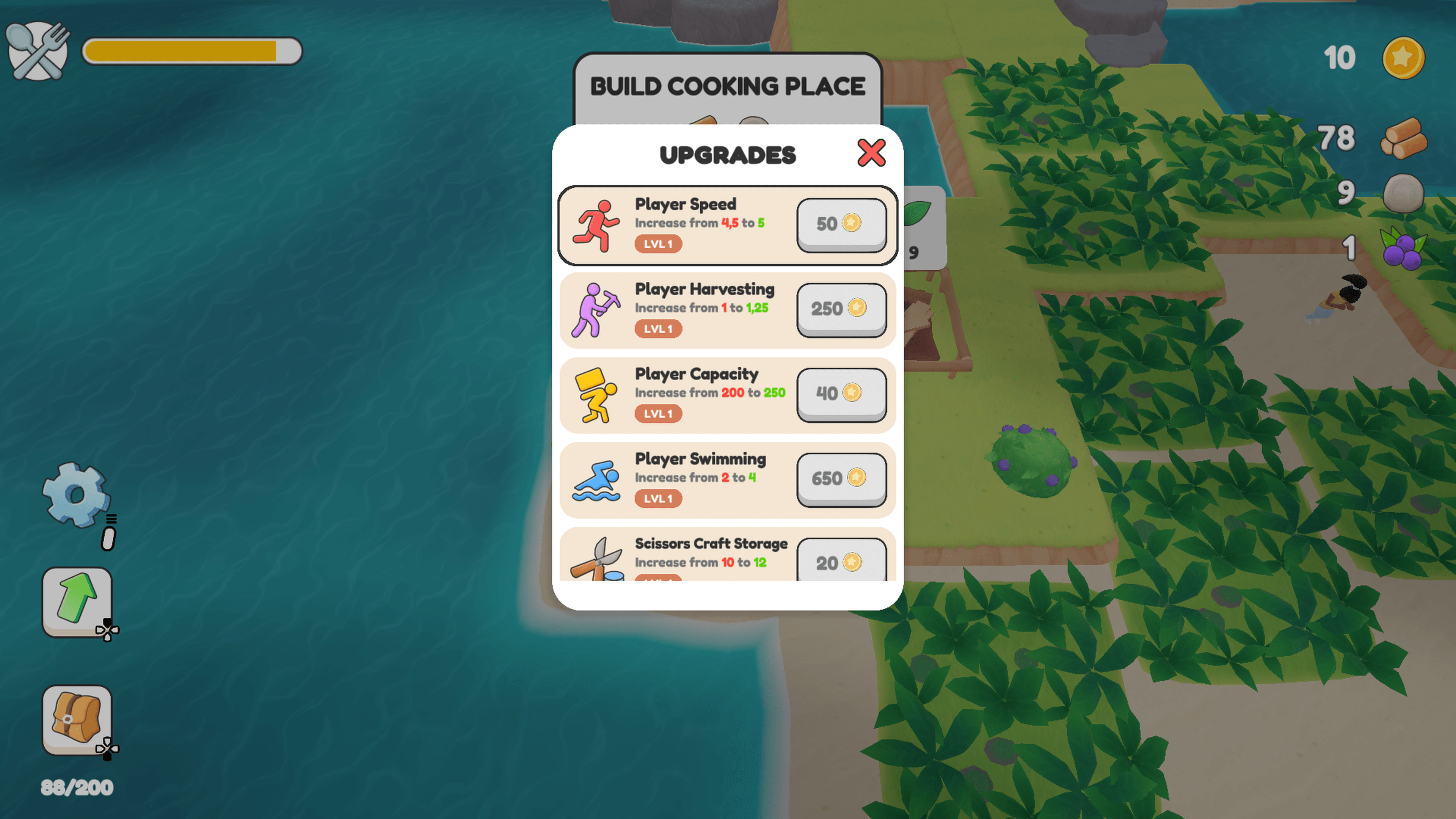 Island Trouble - Upgrades for your person