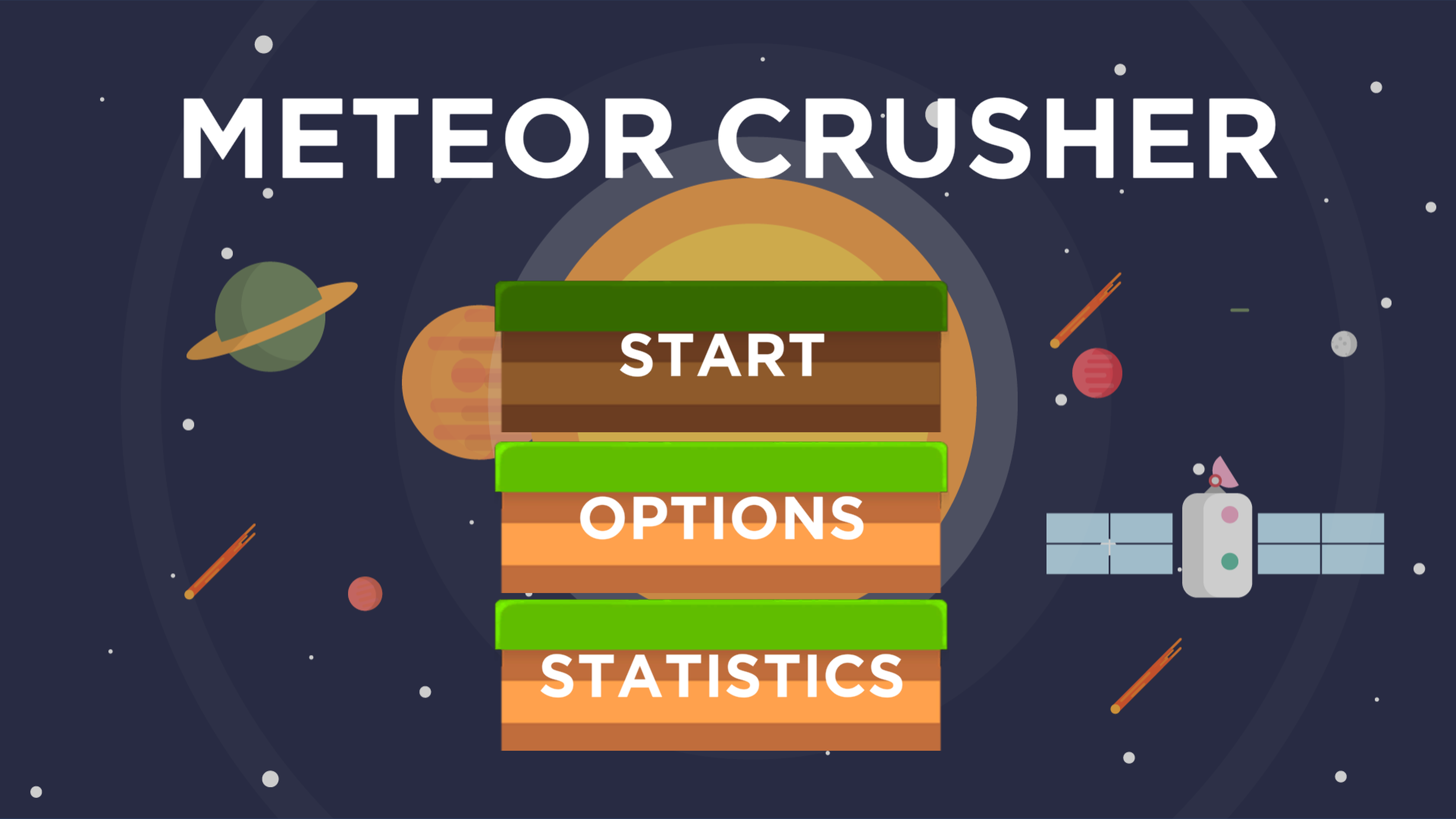 Meteor Crusher game screen showing meteor crushing challenge