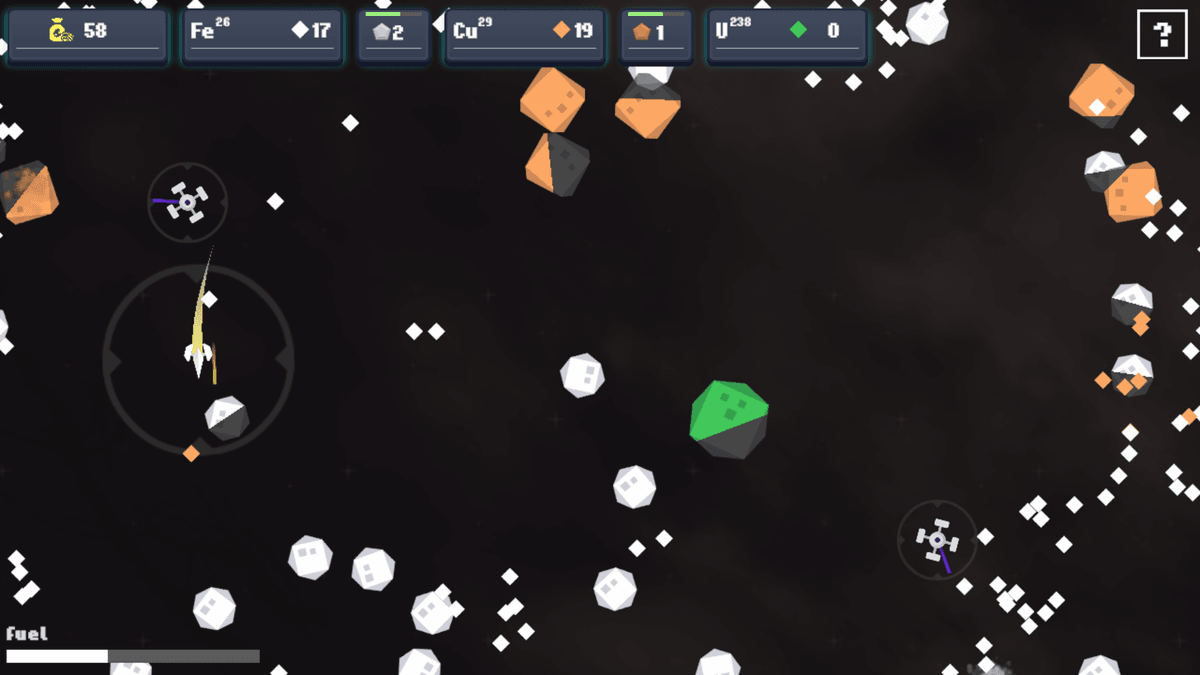 Ore Klast - space shoooter RPG game collecting ores and upgrading your ship