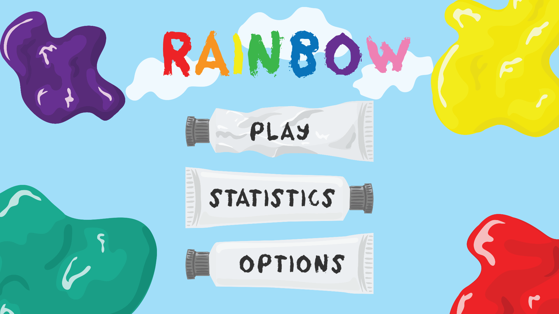 Rainbow game screen showing colorful rainbow challenge