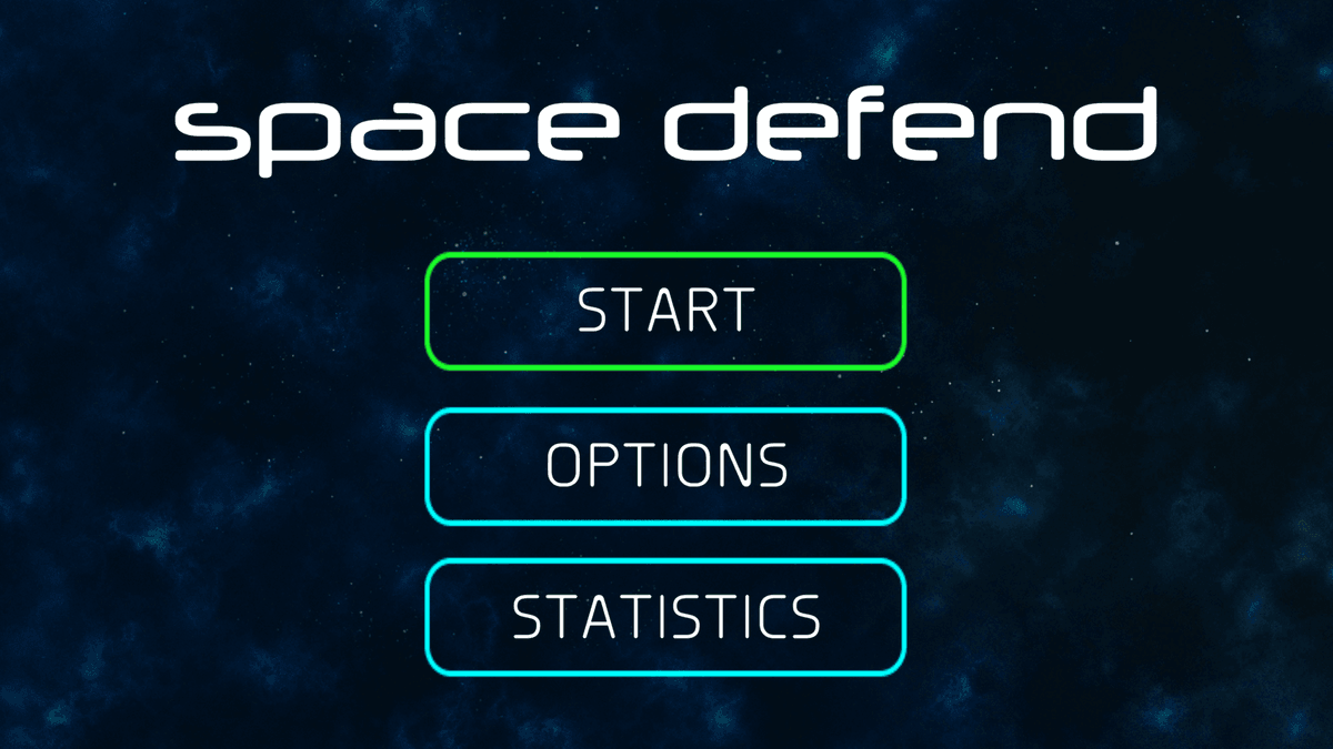 Space Defend game screen showing space defense challenge