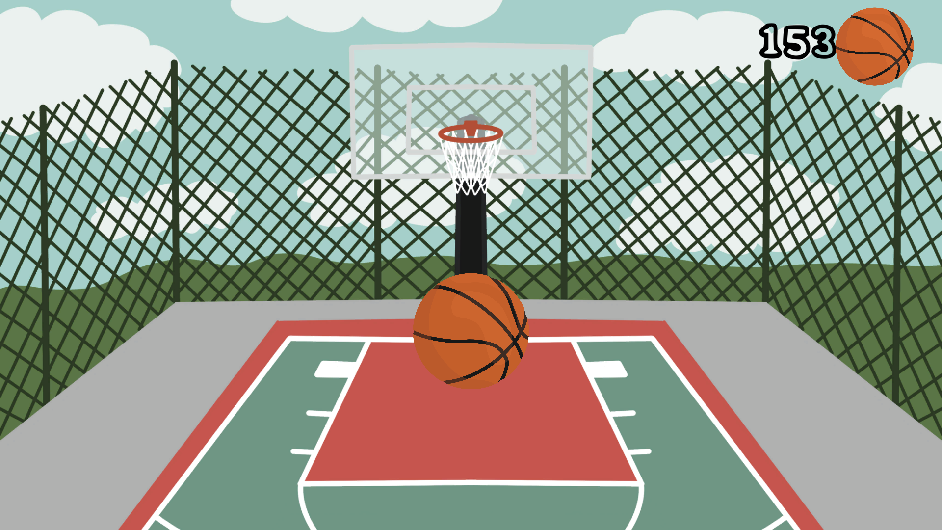 The Basketball B gameplay featuring basketball shooting puzzles