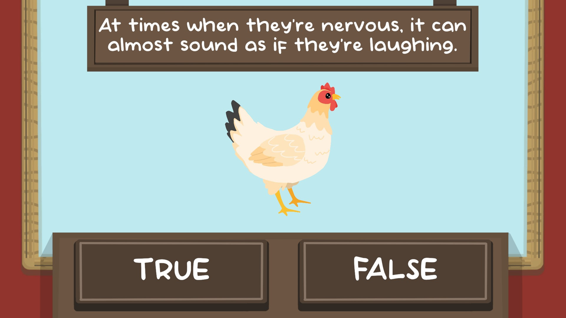 The Chicken Quiz game level with chicken theme