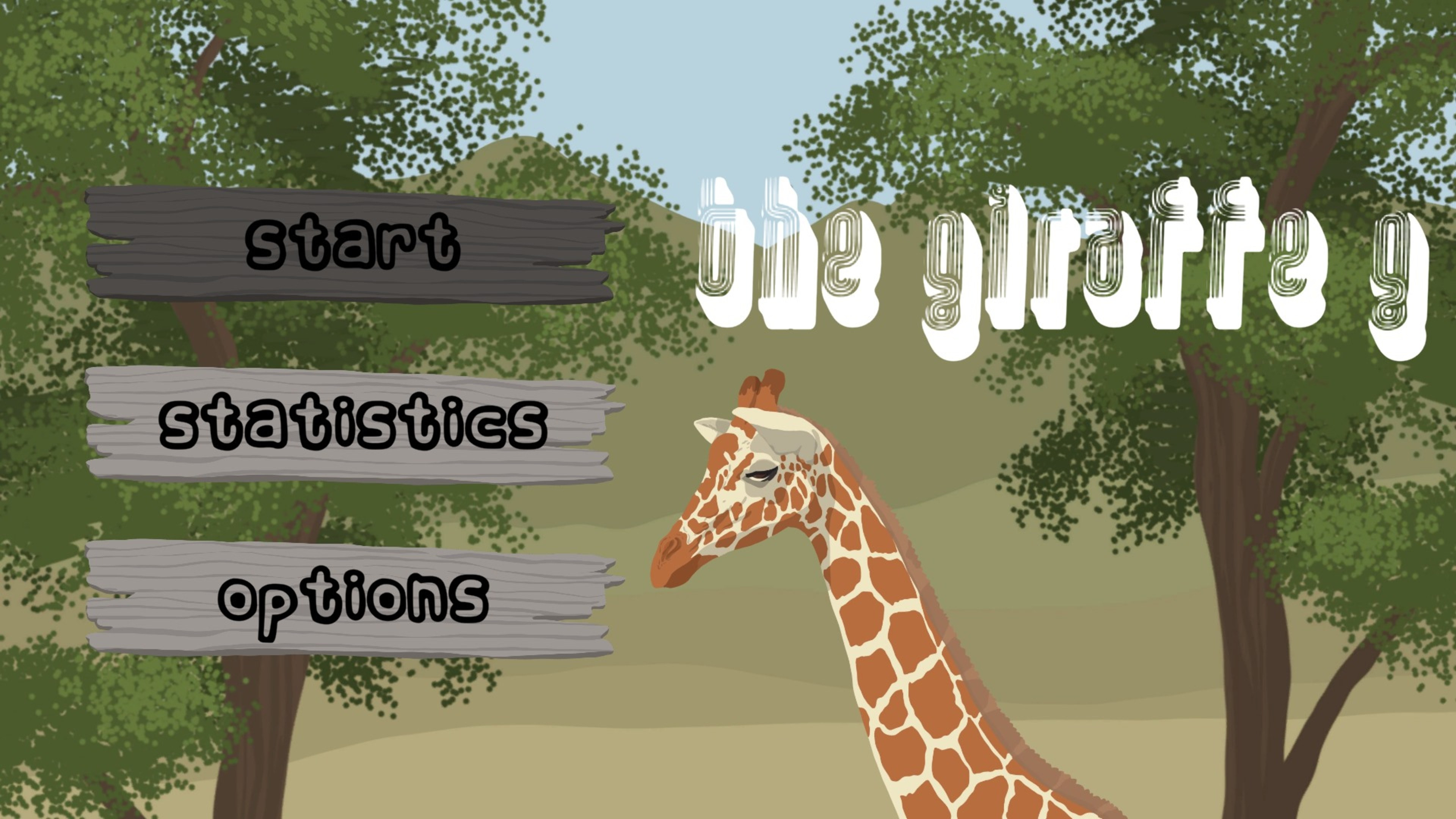 The Giraffe G game screen showing giraffe character adventure