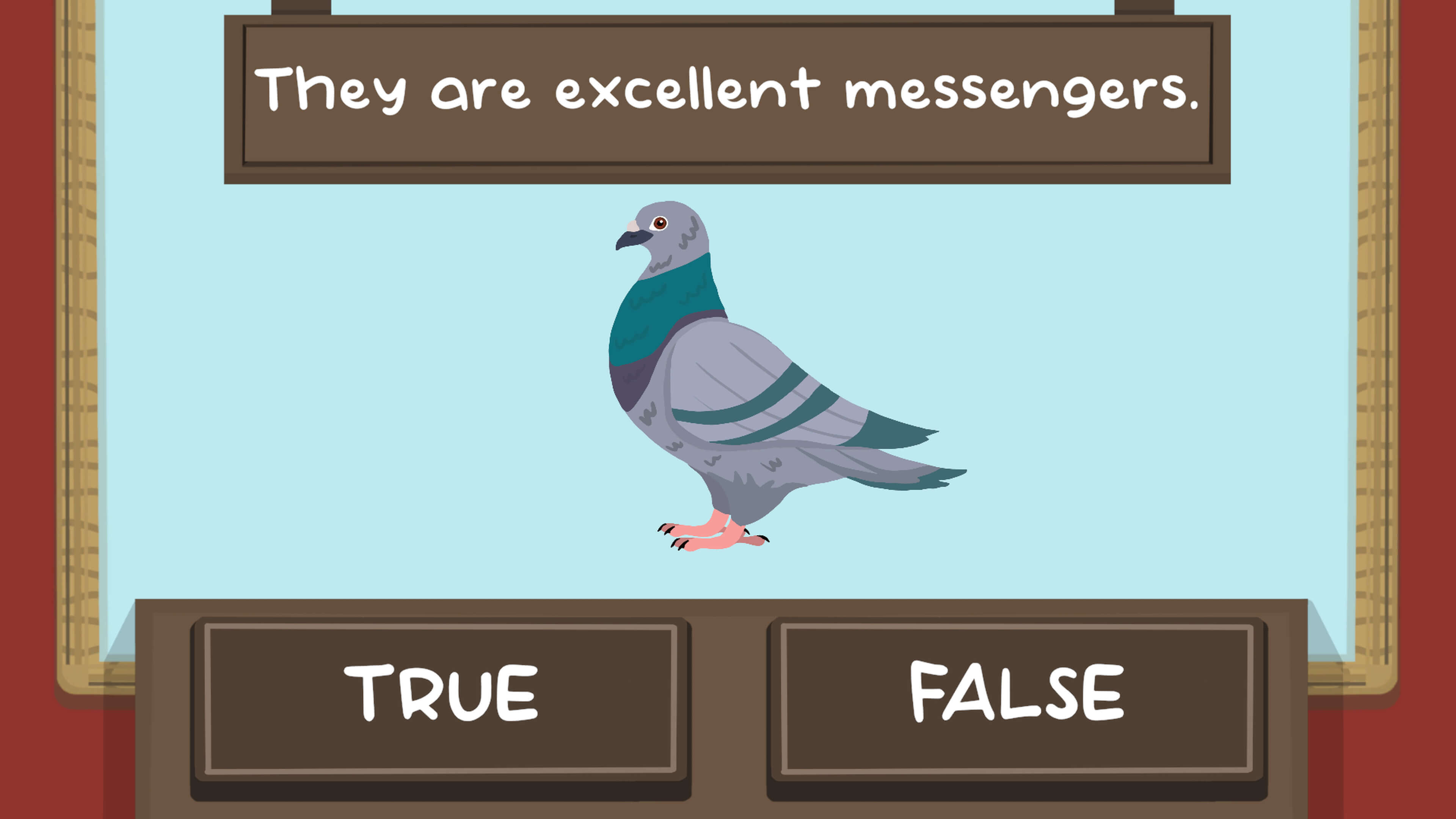 The Pigeon Quiz game showcasing pigeon fun