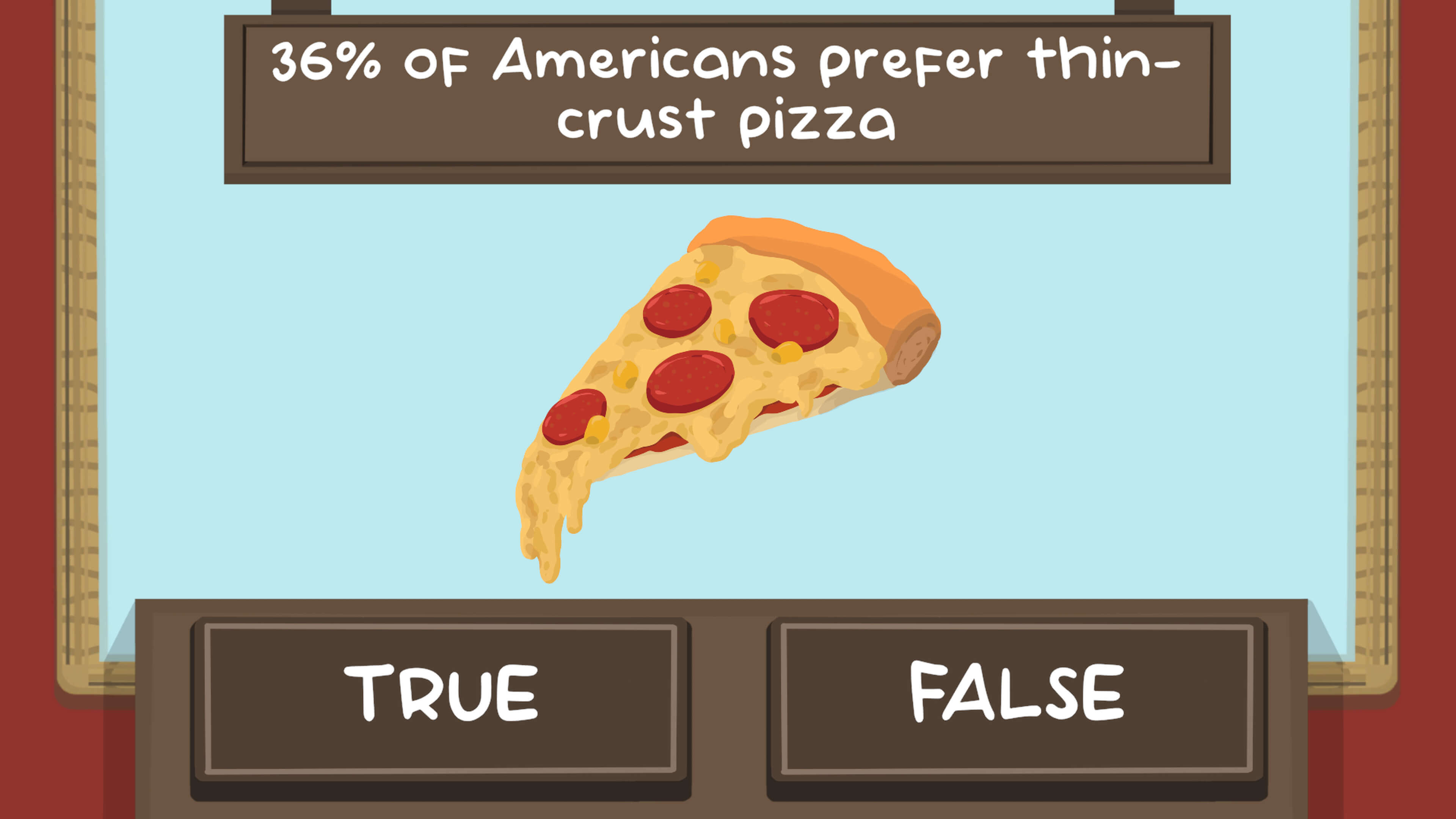 The Pizza Quiz game level with pizza theme