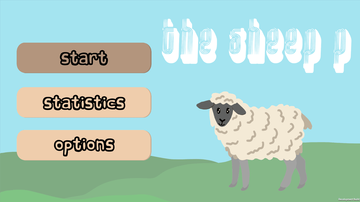 The Sheep P game screen showing sheep character adventure