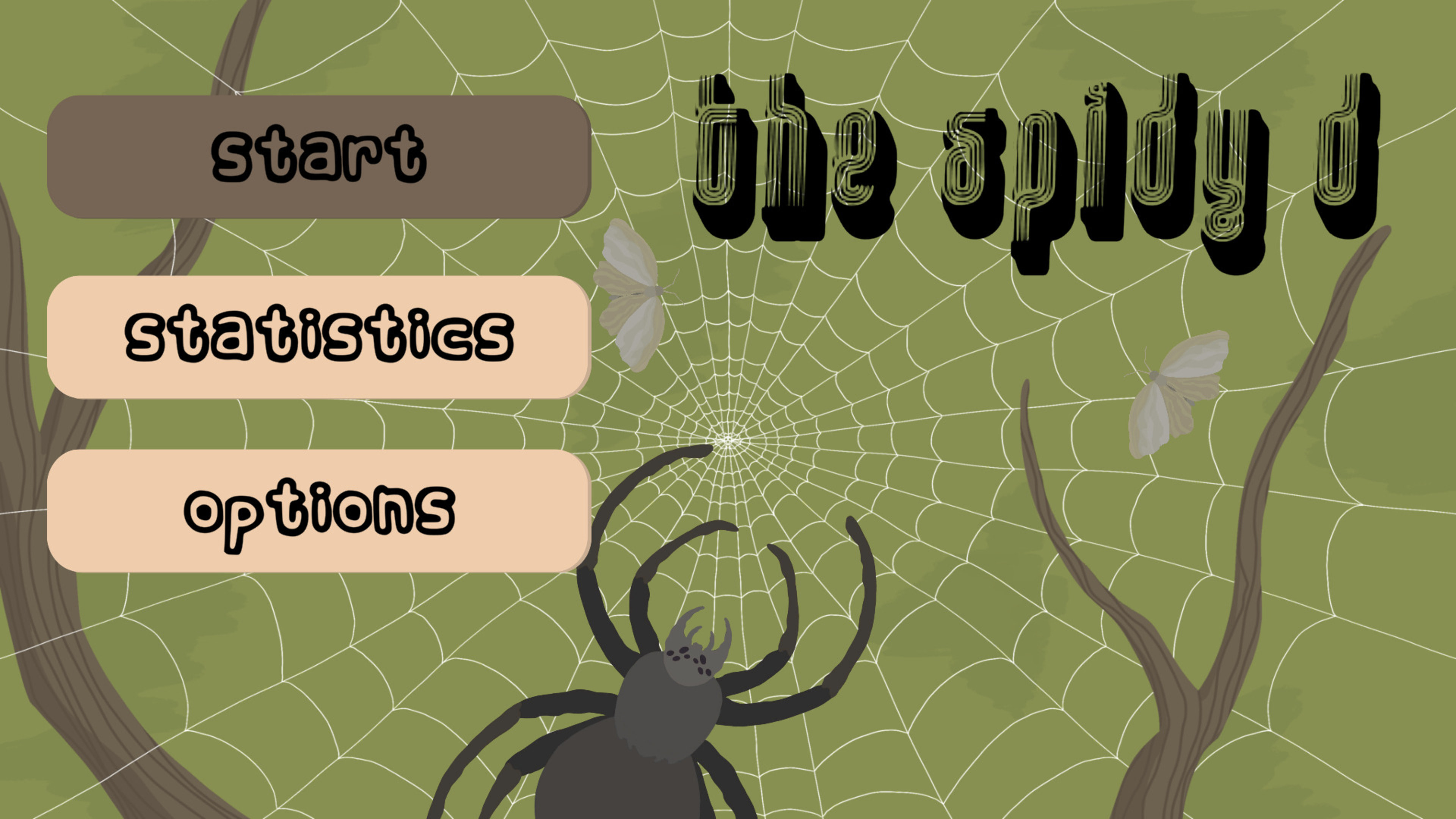 The Spidy D game screen showing spider character adventure