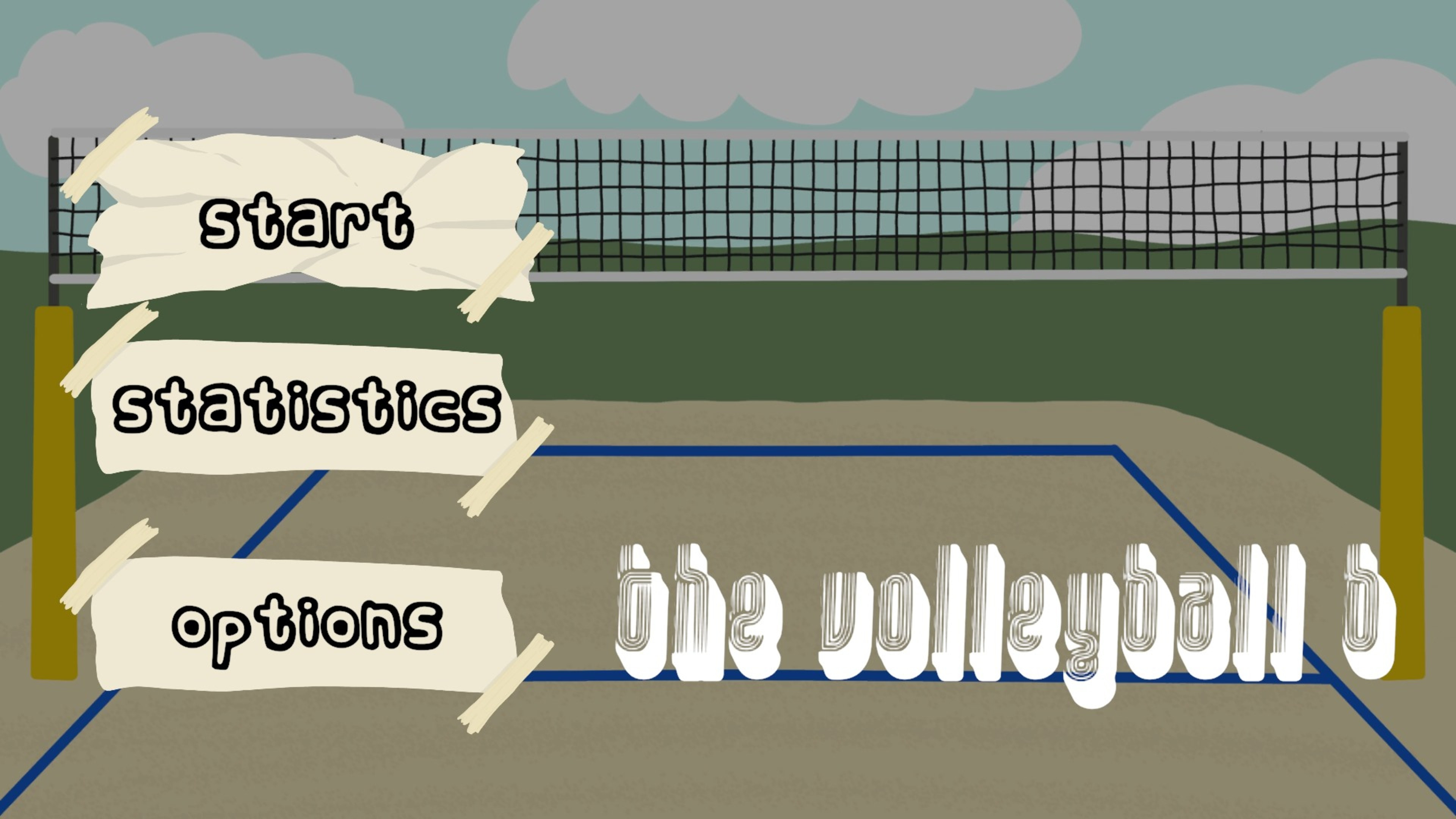 The Volleyball B game screen showing volleyball challenge