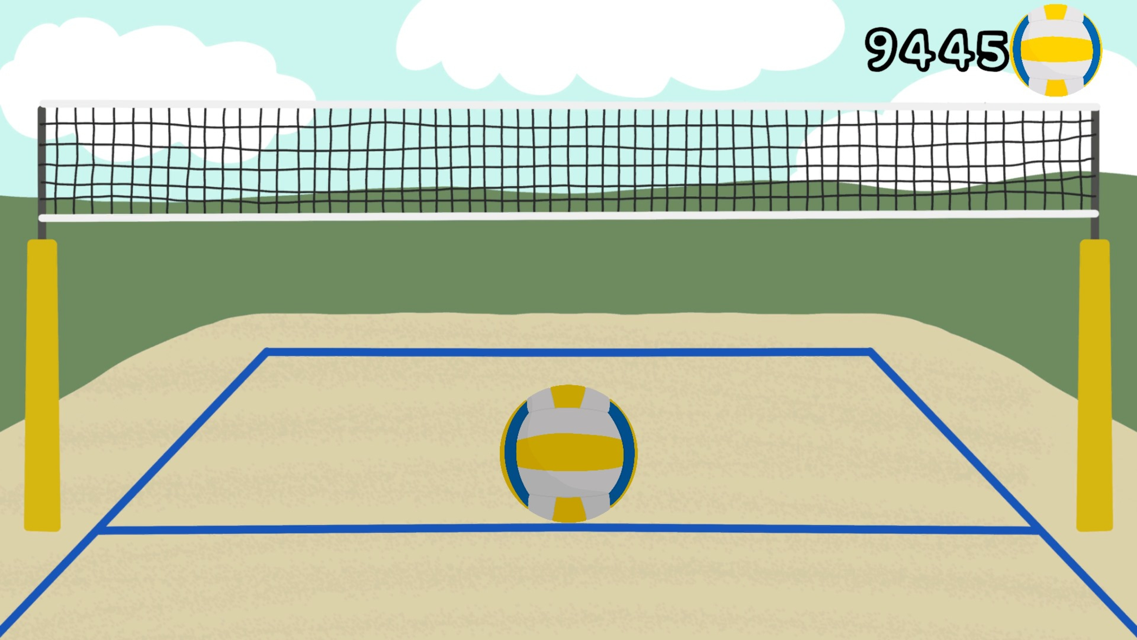 The Volleyball B game level showcasing volleyball tasks