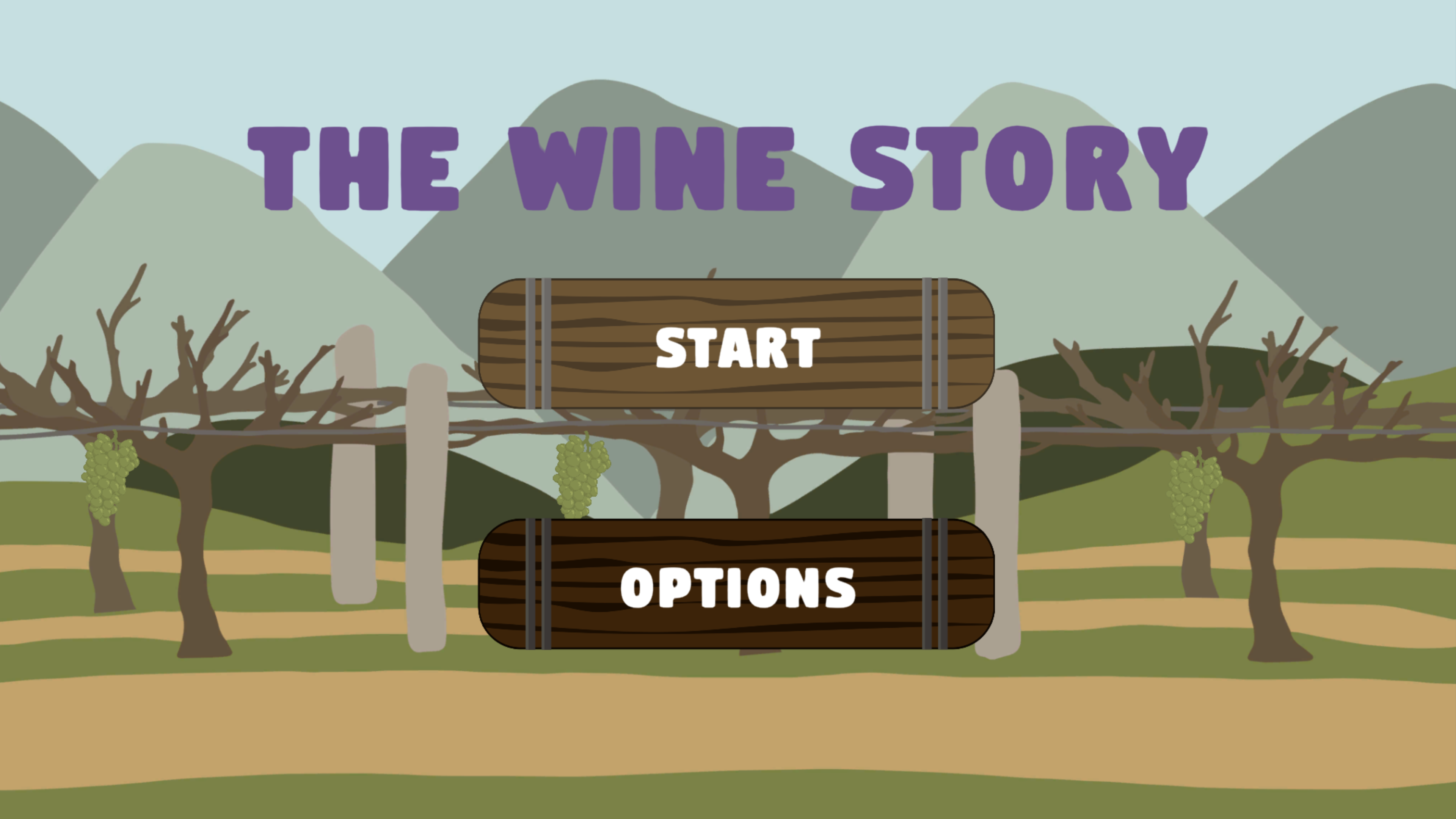 The Wine Story game screen showing wine-themed adventure