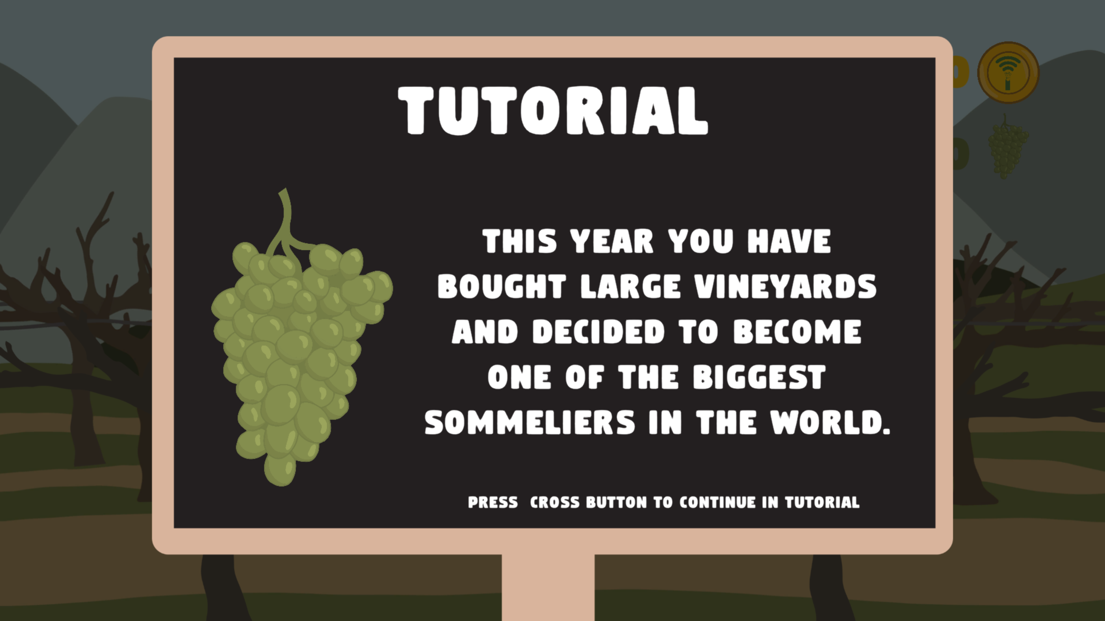 The Wine Story gameplay featuring wine bottle character