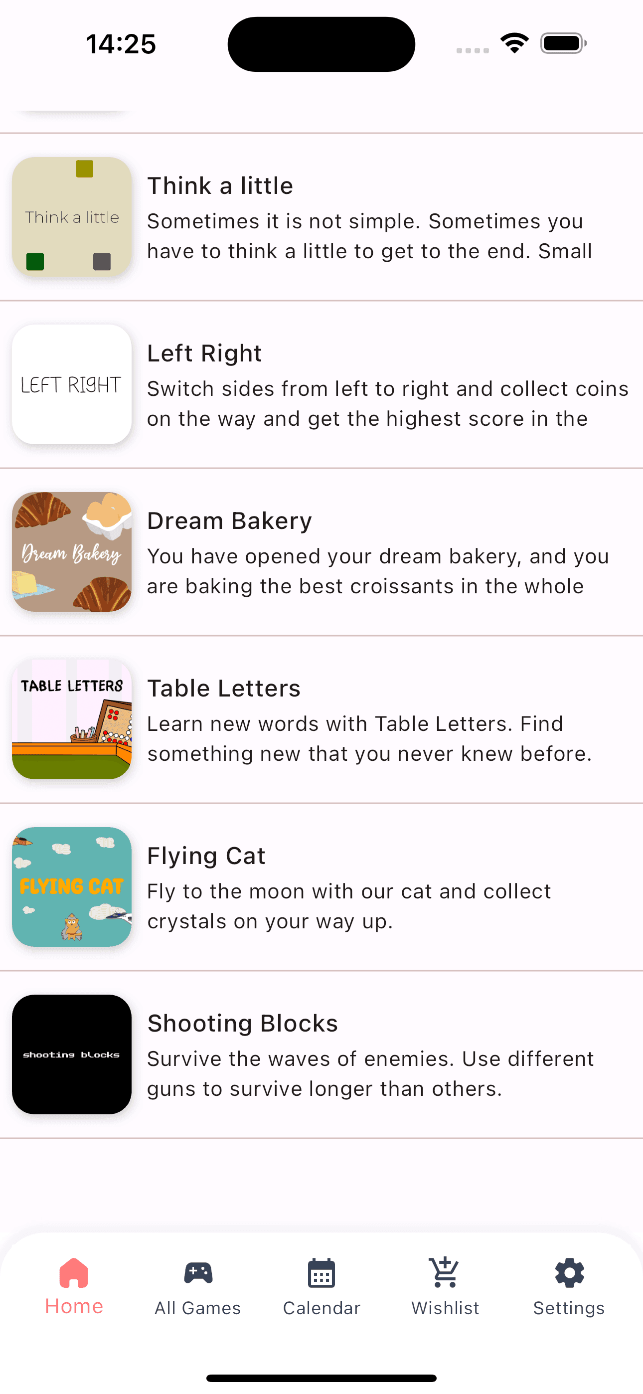 Full game list