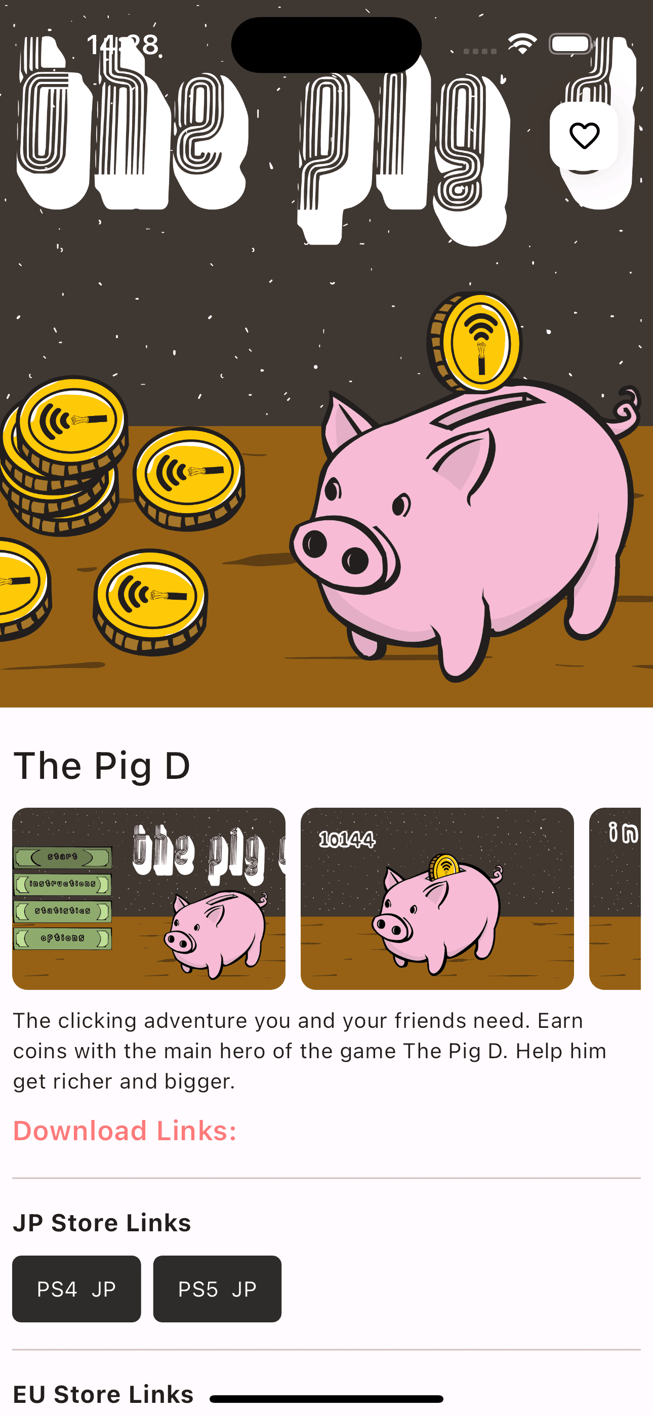 Game detail page