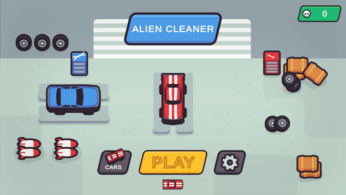 Alien Cleaner game screen showing alien cleaning puzzle