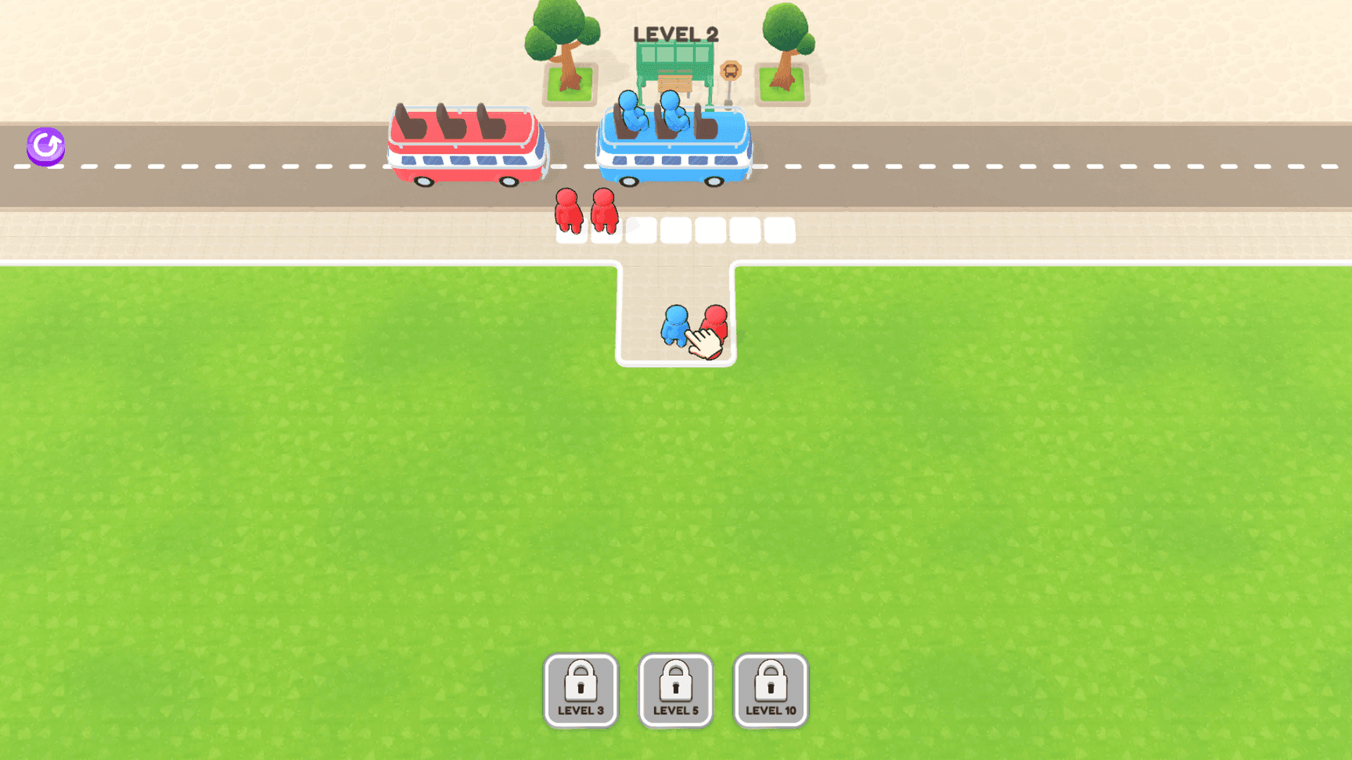 Bus Stop Shuffle - Challenging stage of Bus Stop Shuffle requiring precise placement of people on the bus